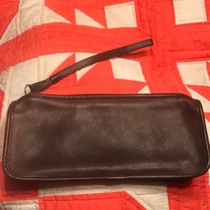 Coach brown leather wristlet.